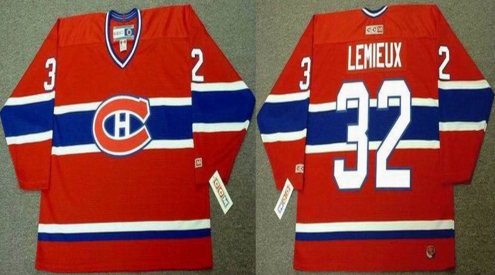 2019 Men Montreal Canadiens #32 Lemieux Red CCM NHL jerseys